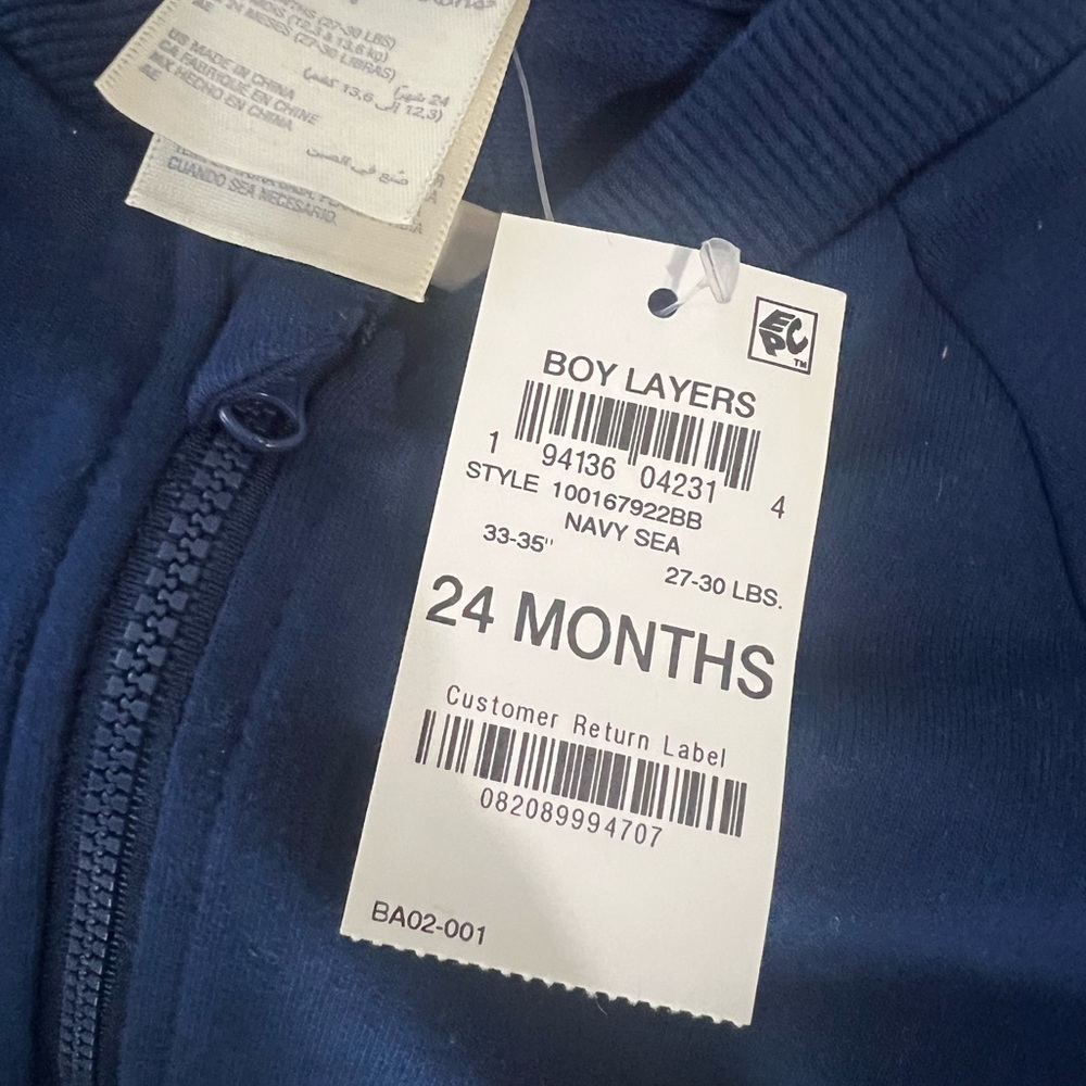 NWT - First Impressions -‎ Boys Racing Striped Tracker Jacket 24mts. - Picture 2 of 4